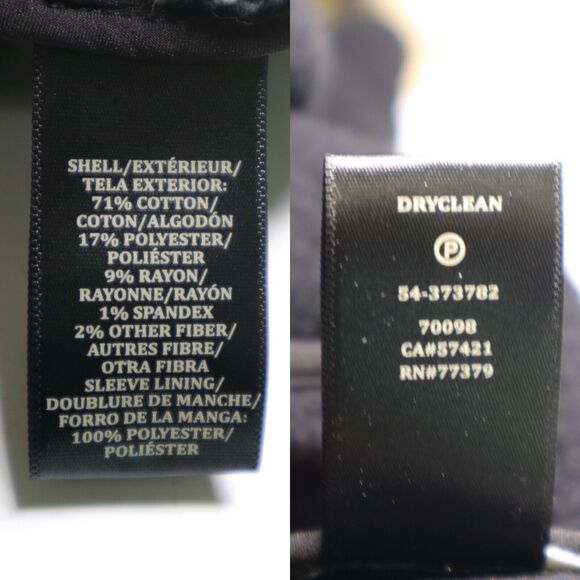 Ann Taylor Size L Boucle Tweed Draped Jacket Black White Marled - Picture 11 of 11